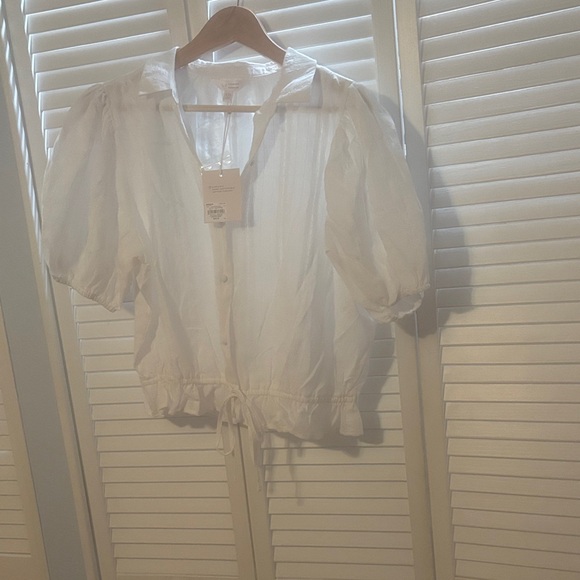 LC Lauren Conrad Tops - LC Lauren Conrad Cream Puff Sleeve Blouse